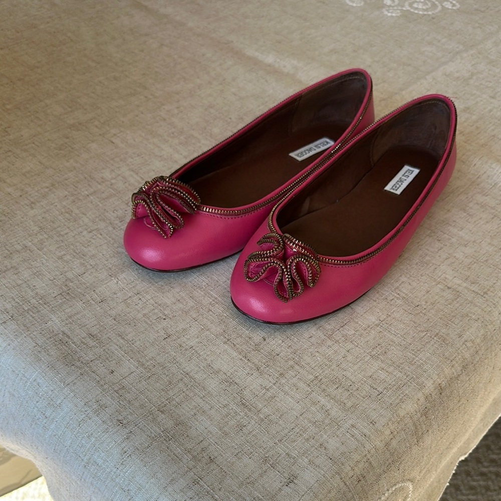 Pink Ballet Flats with Bow Accent
